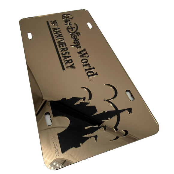 2001 Walt Disney World 30th Anniversary Booster License Plate Mirrored - Picture 3 of 6